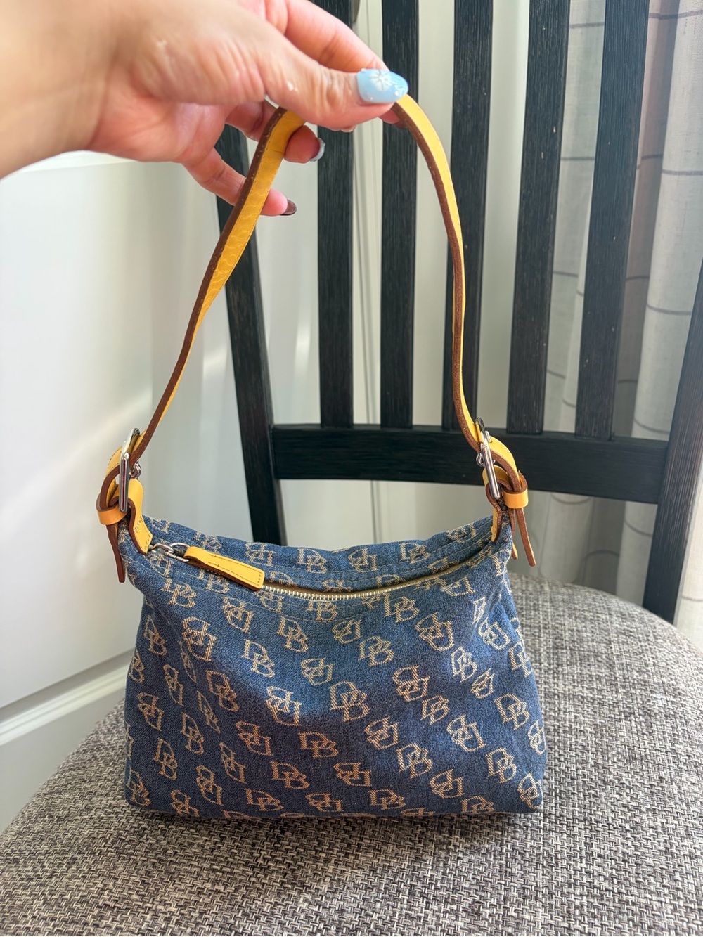 Dooney and Bourke Denim Monogram Shoulder Bag